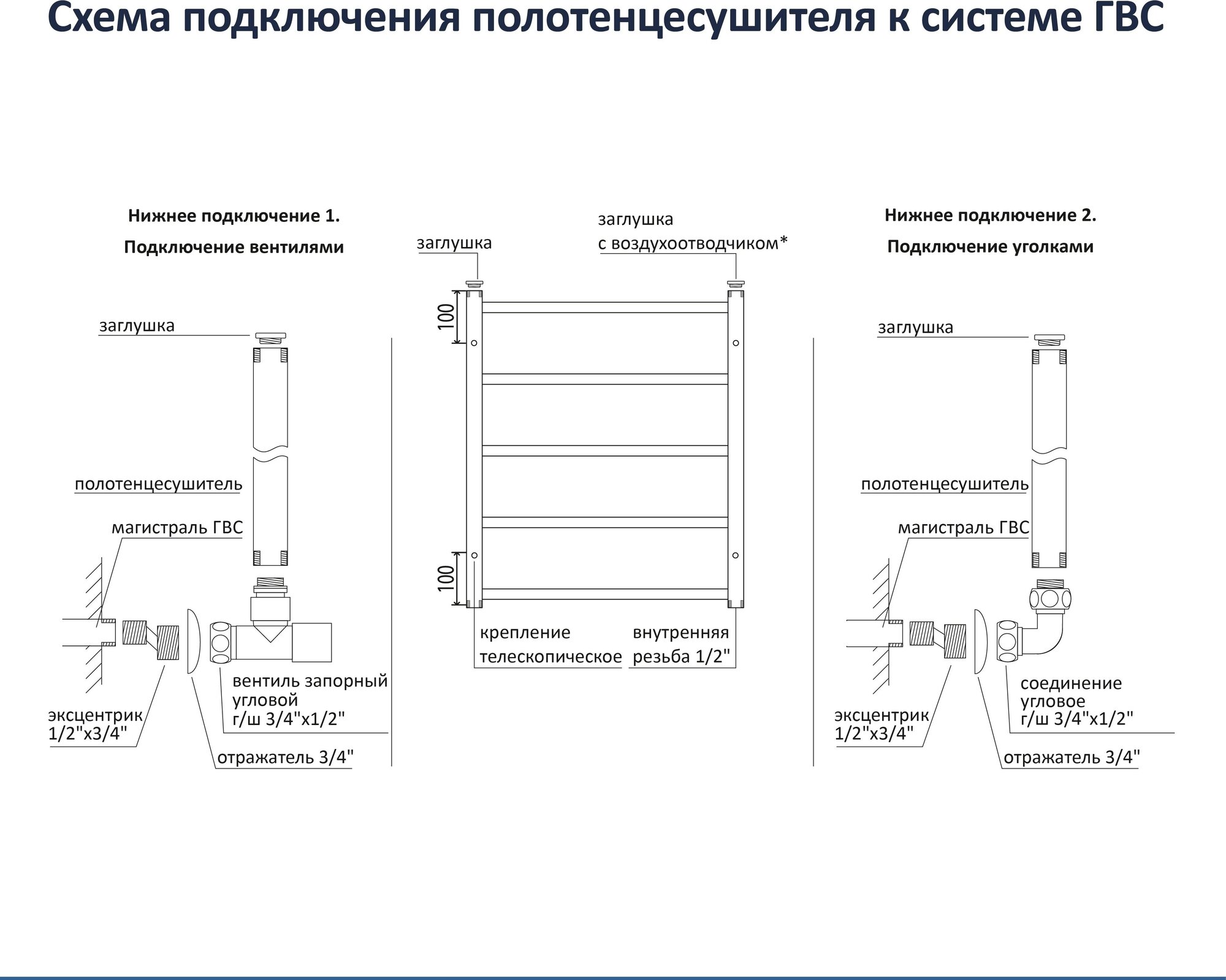 Водяной полотенцесушитель Акватек Пандора AQ RRС1080CH - фото №13
