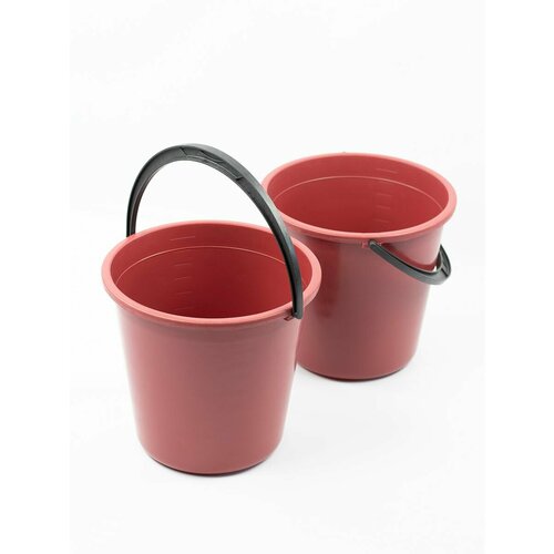 Ведро пластиковое 10л с мерной шкалой 2шт