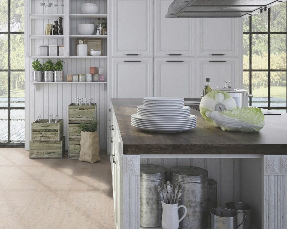 Пробковое напольное покрытие WICANDERS GO CORK ESSENCE Fashionable Antique White в планках 905295105 мм без фаски покрытие лак 8 планок в упаковке