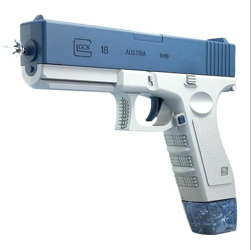 Водяной пистолет электрический на аккумуляторе Ice Glock-18 водный автоматический детский — фото 1