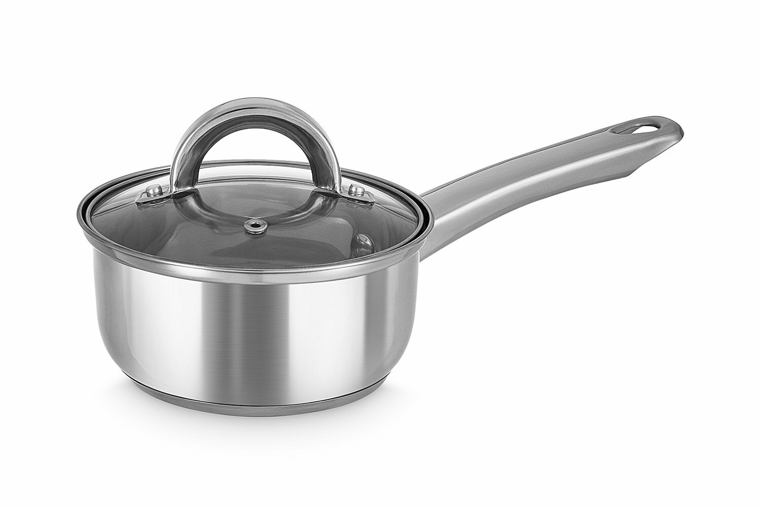 Ковш с крышкой MITTE Basic  0 8 л  нержавеющая сталь  цвет серебристый