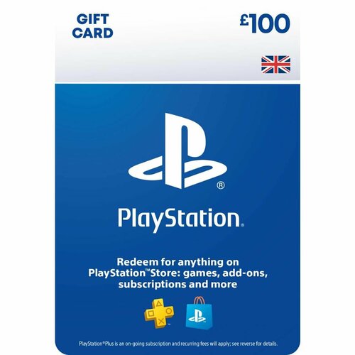 Пополнение счета PlayStation Store на 100 GBP Код активации Фунты Gift Card Великобритания 15199₽