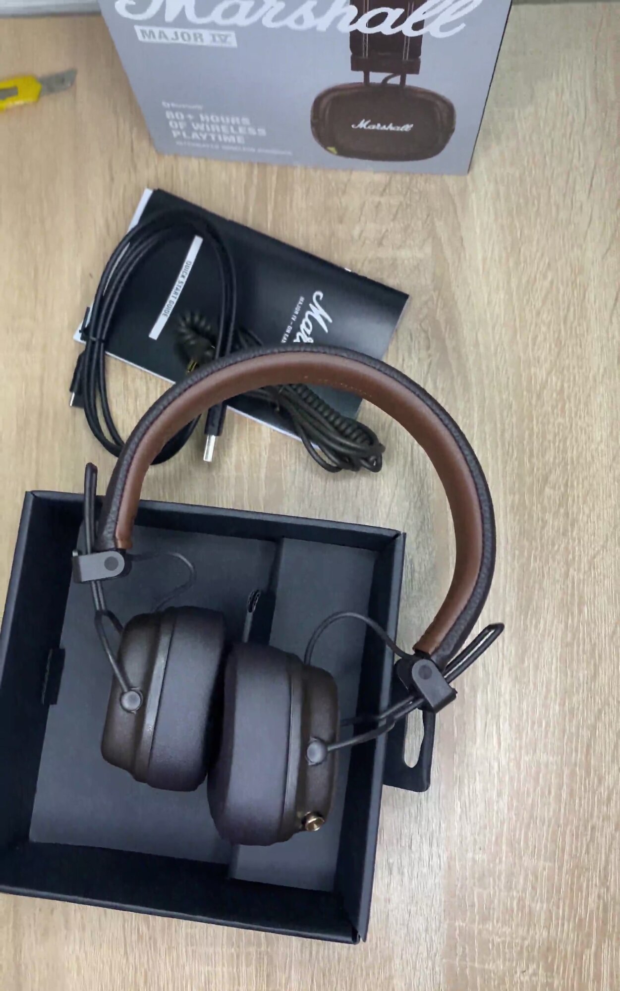 Беспроводные наушники Marshall Major 4 Коричневые — фото 1