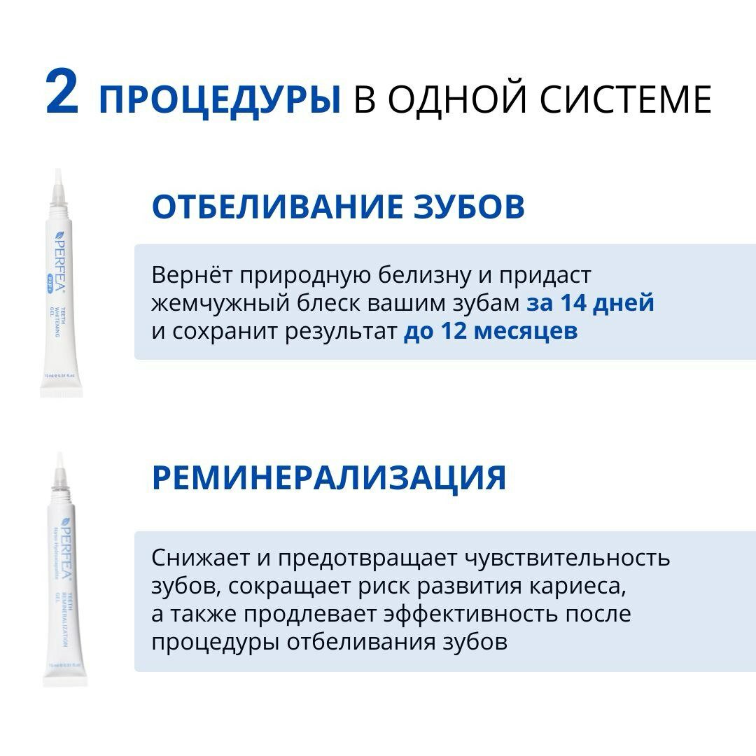 Картинки Гель для отбеливания зубов Perfea в домашних условиях, 2 шт по 15 мл