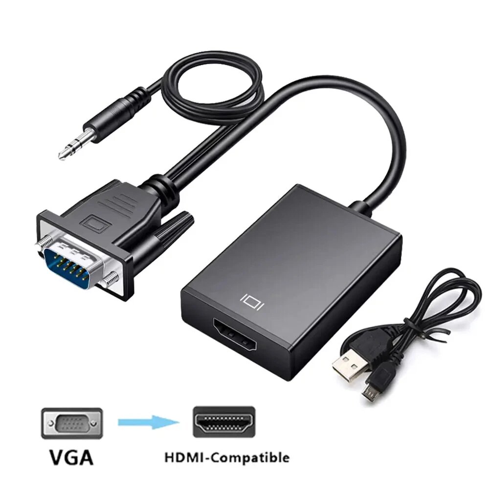 VGA в HDMI конвертер kebidumei, 1080P 60Hz