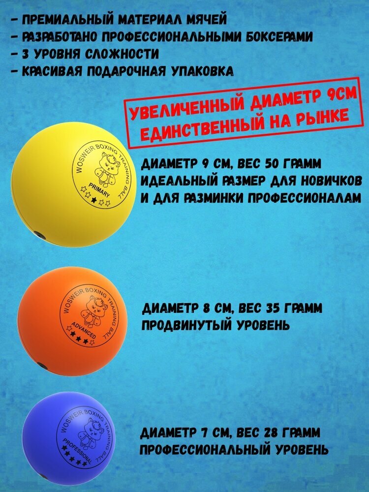 Файтбол для бокса набор боевой мяч на резинке тренажер FightBall Sparring ball FIT-BRO — фото 1
