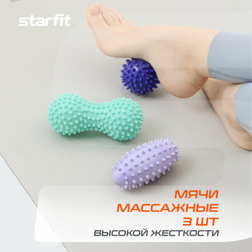 Мячи массажные STARFIT GB-604 15 см 12 см 7см ПВХ 3шт разноцветные 749₽