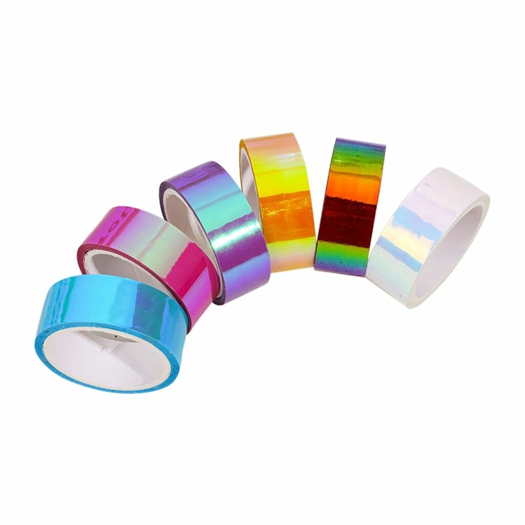 1 комплект из 6 рулонов лазерной ленты rainbow film