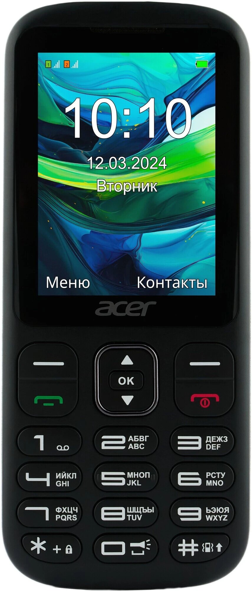 Телефон сотовый Acer Jive JV24, 2 Nano-SIM, 2.4", 1700 мАч, Черный — фото 1