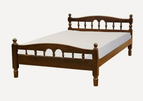 Изображение товара Кровать "Точеная" из массива сосны 140x200 см, Классический орех 2