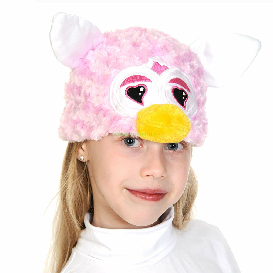 Шапочка Монстрик розовый сердечки 4087 53-55см