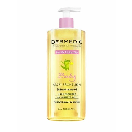 DERMEDIC Детское масло с первого дня жизни для ванны и душа Linum Emollient Baby 500 мл 1950₽