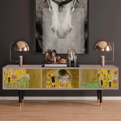 Изображение товара ТВ-Тумба - STORYZ - T4 The Kiss by Gustav Klimt , Размер - 170 x 59 x 48 см, Цвет корпуса - , Бежевый