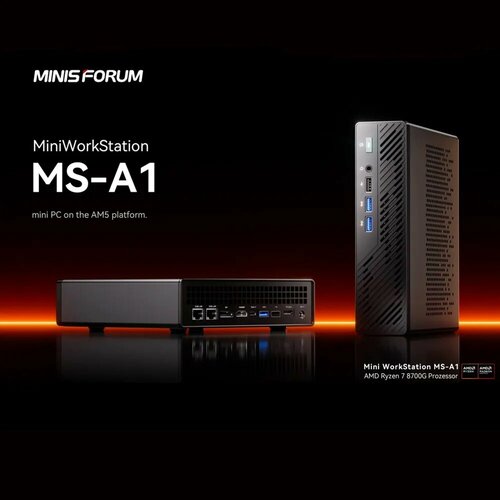 MINISFORUM Мини-ПК MS-A1 (AMD Ryzen 9 9950X, RAM 64 ГБ, SSD 1024 ГБ, AMD Radeon Graphics, Win11)