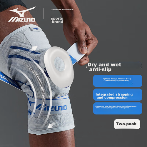 Изображение товара Mizuno Knee Pads for Sports, Men And Women, Basketball, Running, Badminton, Meniscus Protection, Knee Warmth, Hiking Gear, 1516XL, Two Pairs, Blue