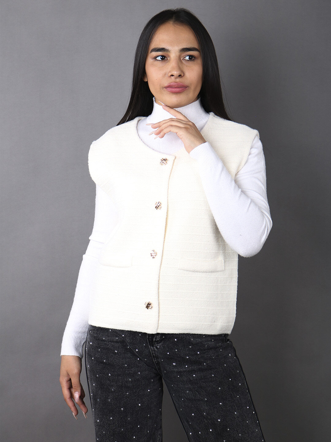 Жилет спортивный , размер One Size, белый, — фото 1