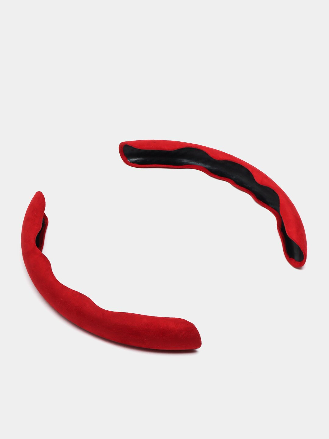 Чехол на руль автомобиля, материал алькантара, универсальный, Красный — фото 1