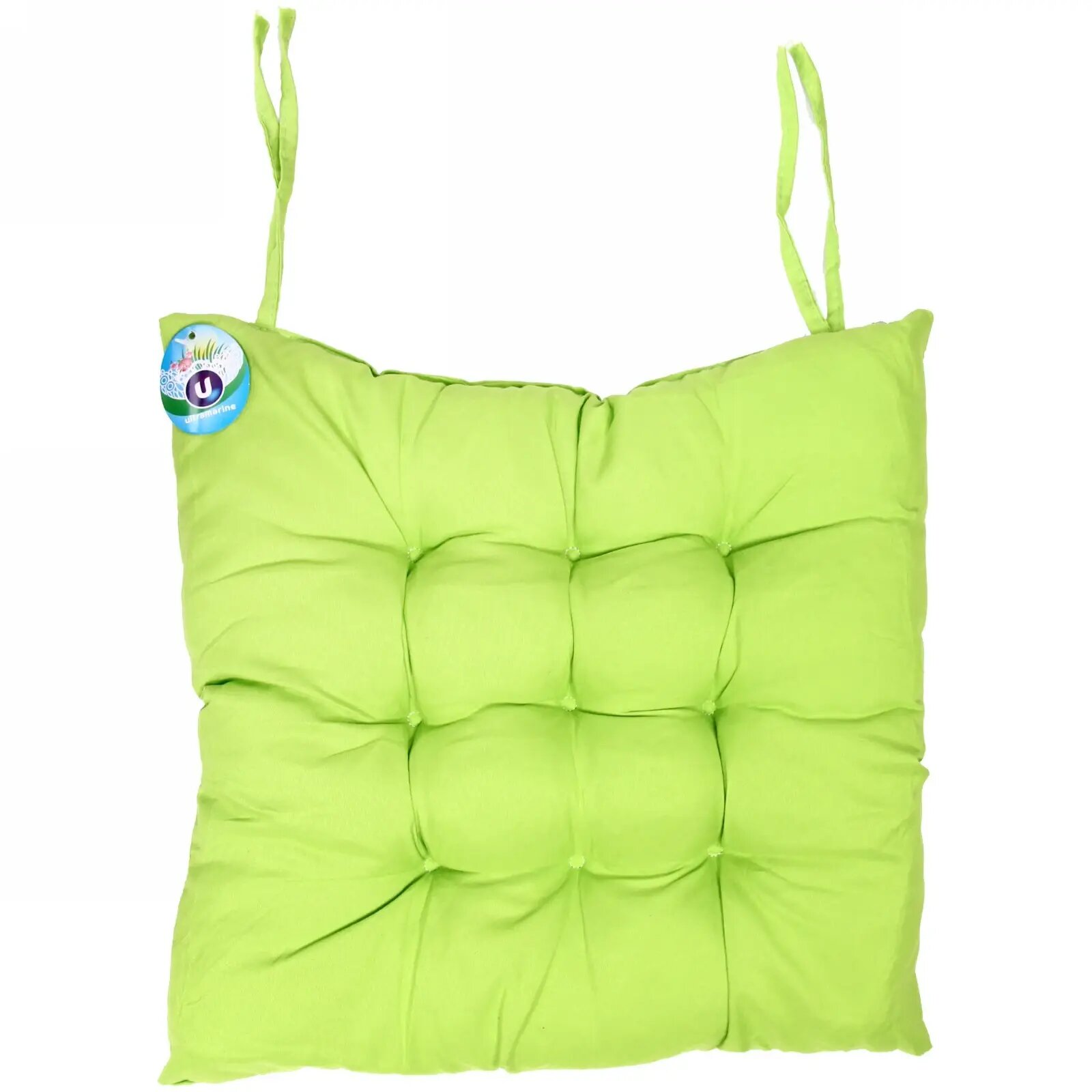 Сидушка на стул 40х40см «идеа» цвет салатовый мягкая с завязками