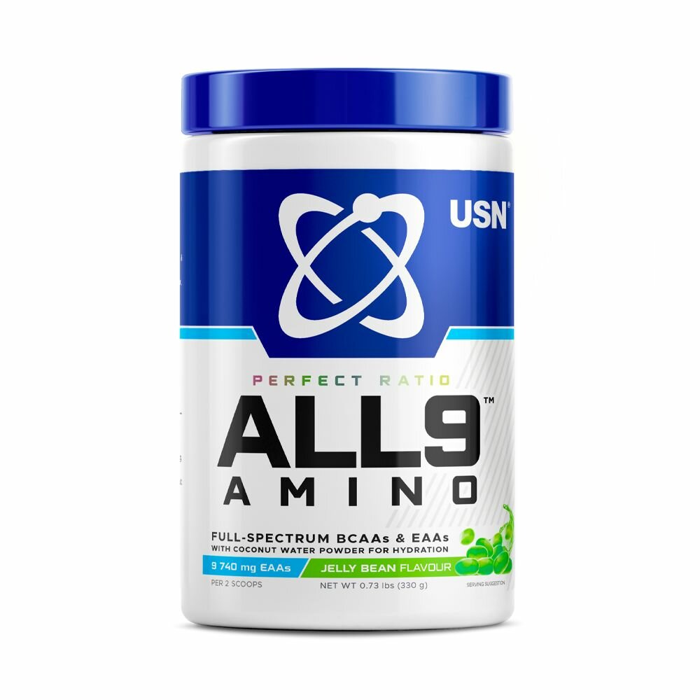 Аминокислота USN "All 9 Amino", для выносливости, восстановления, Зеленый мармелад, 330 г