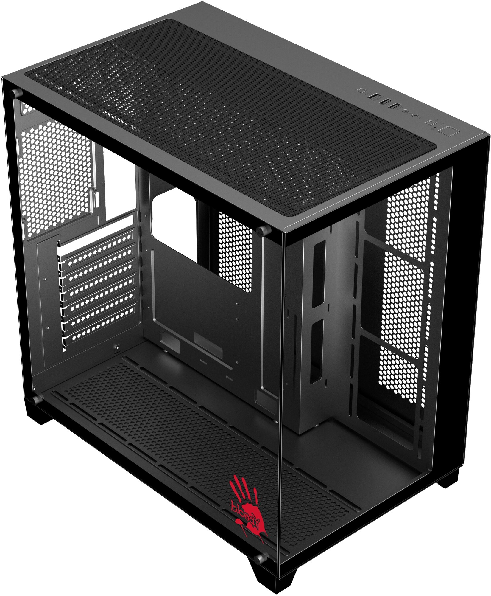 Корпус ATX BLOODY BD-CC111, Midi-Tower, без БП, черный [bd-cc111-bk] — фото 1