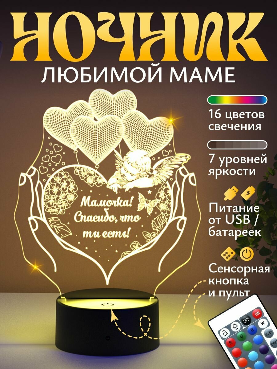 Ночник подарок любмой маме - Спасибо, что ты есть!