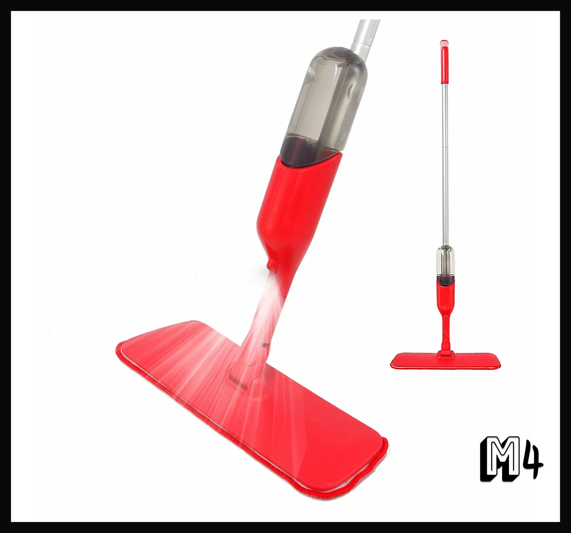 Швабра Healthy Spray Mop, с распылителем, с микрофибровой насадкой, красная