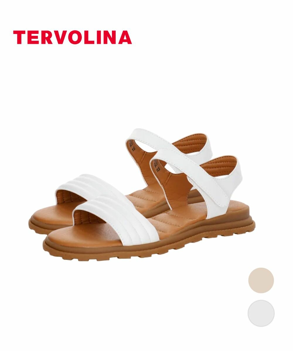 Сандалии TERVOLINA, размер 39, белый/коричневый