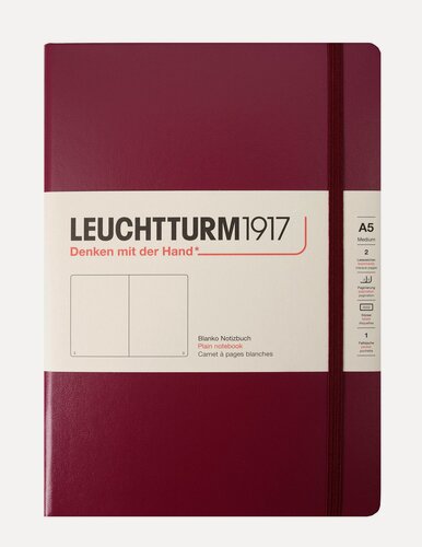 Изображение товара Книга для записей A5, 125 листов, нелинованная "Classic", твердая обложка, красный портвейн, Leuchtturm1917