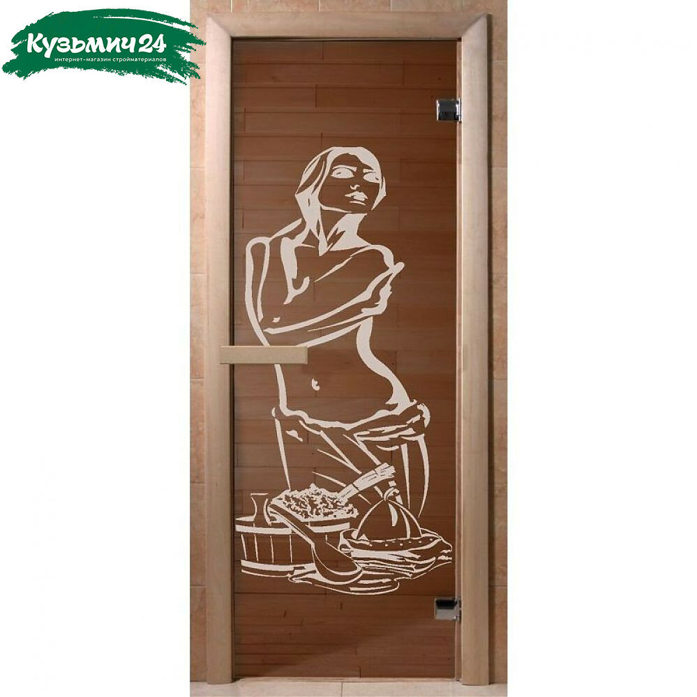 Дверь Doorwood Искушение 1900х700 мм  стекло 6 мм  2 петли хвоя 