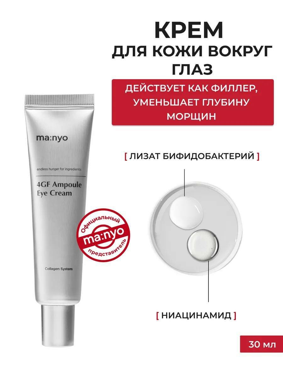 Крем для кожи вокруг глаз Manyo 4GF Ampoule Eye Cream с эффектом филлера от морщин, 30 мл