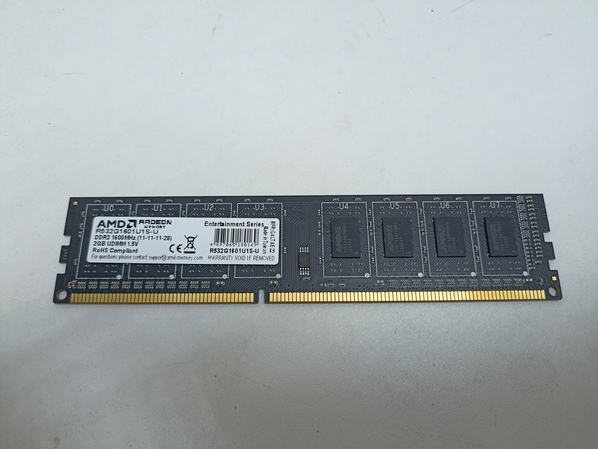 Оперативная память AMD 2 ГБ DDR3 1600 МГц DIMM CL11 R532G1601U1S-U