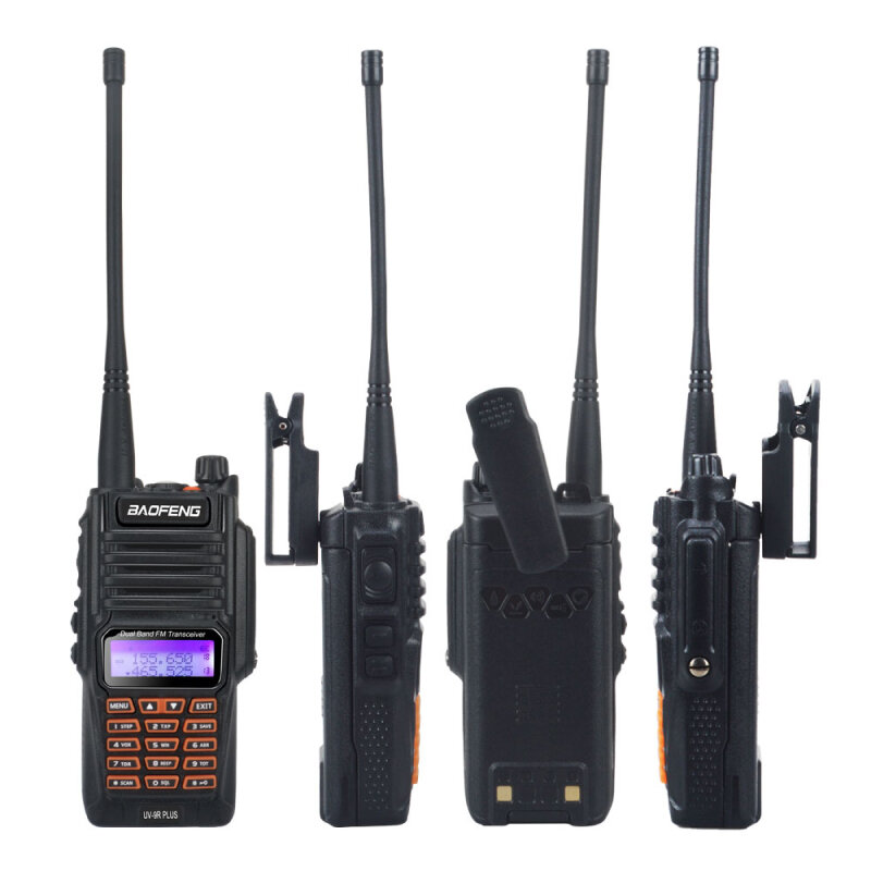 Рация Baofeng UV-9R Plus (8W) Черная / Портативная радиостанция Баофенг для охоты и рыбалки с аккумулятором на 2500 мА*ч и радиусом 10 км / UHF; VHF