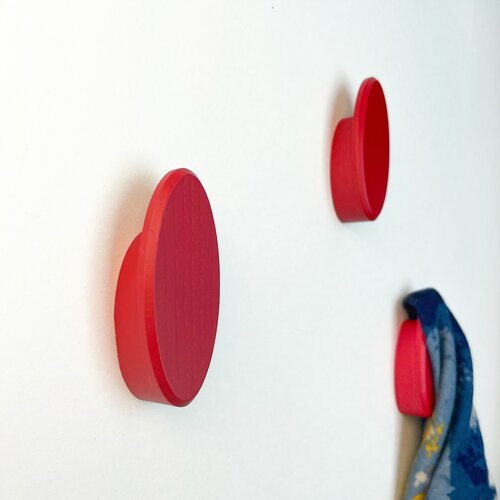 Крючок деревянный красный Epsolo комплект 3 шт.