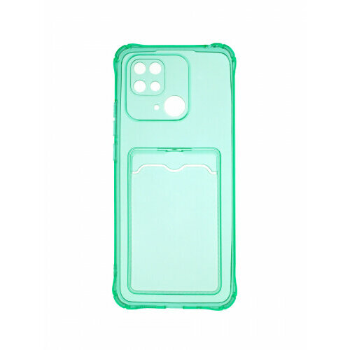 Силиконовый чехол Zibelino для Xiaomi Redmi 10C, Silicone Card Holder, защита камеры, мятный ransitute r2293 figure doctor medical orizontal direction id card holder staff card holder bus card lanyard key ring holder gift