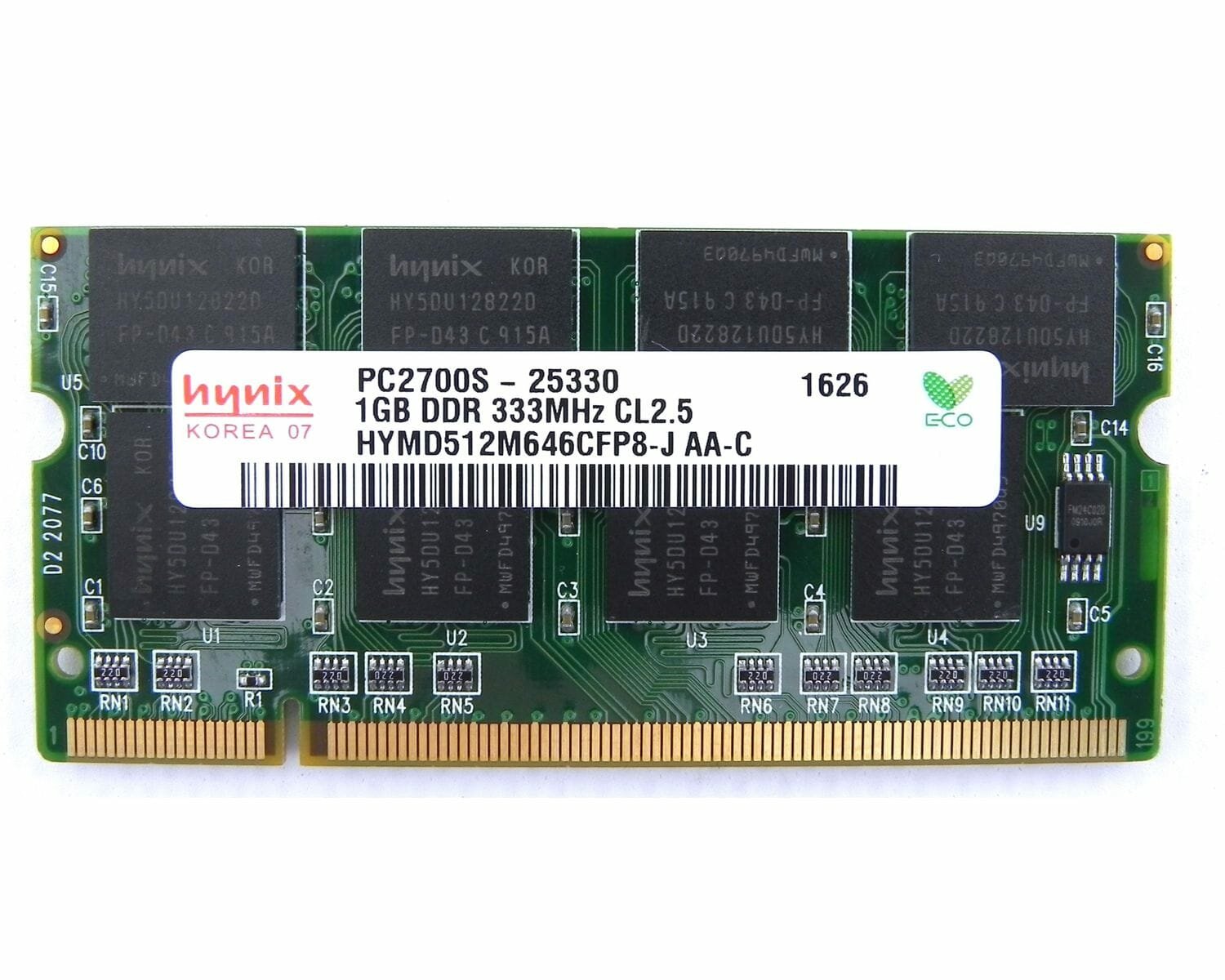 Оперативная память Hynix 1 ГБ DDR 333 SO-DIMM PC2700S-25330 1Gb 1 шт.