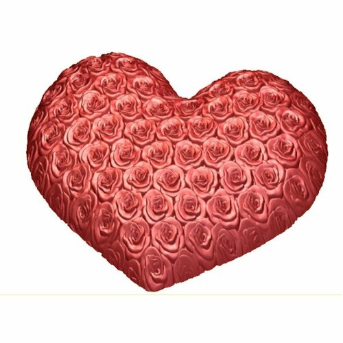 Сердце в розах 541 - форма для мыла пластиковая пластиковая форма шелковое сердце