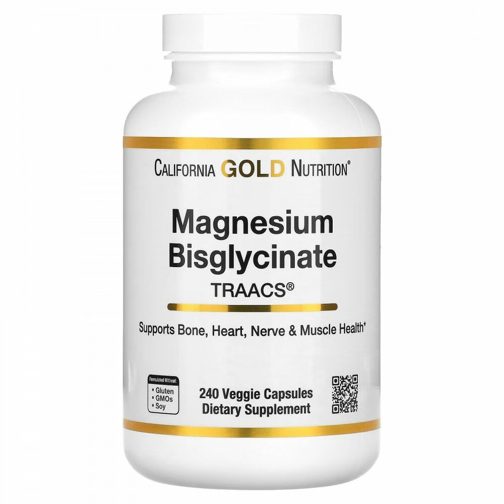 California Gold Nutrition Magnesium Bisglycinate (Биглицинат магния) 240 капсул