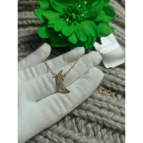 Колье Anikom, искусственный камень, циркон, бесцветный, золотой