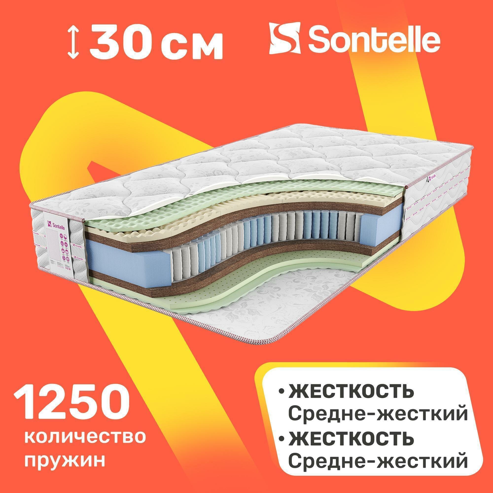 Матрас с независимыми пружинами Sontelle Vivre Tense contact 70x200