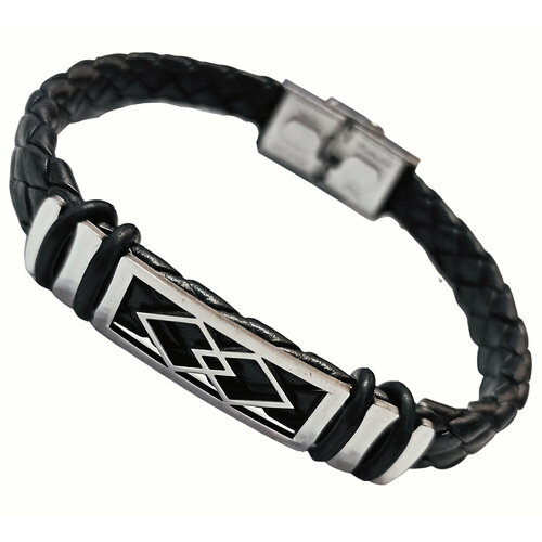 Браслет Anikom, металл, размер 21 см, серебристый, черный