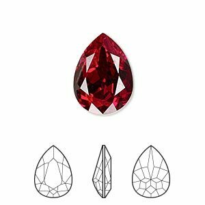 Ювелирный кристалл Swarovski, Капля (#4320), 8х6мм, Сиам, с фольгой, 2 шт.
