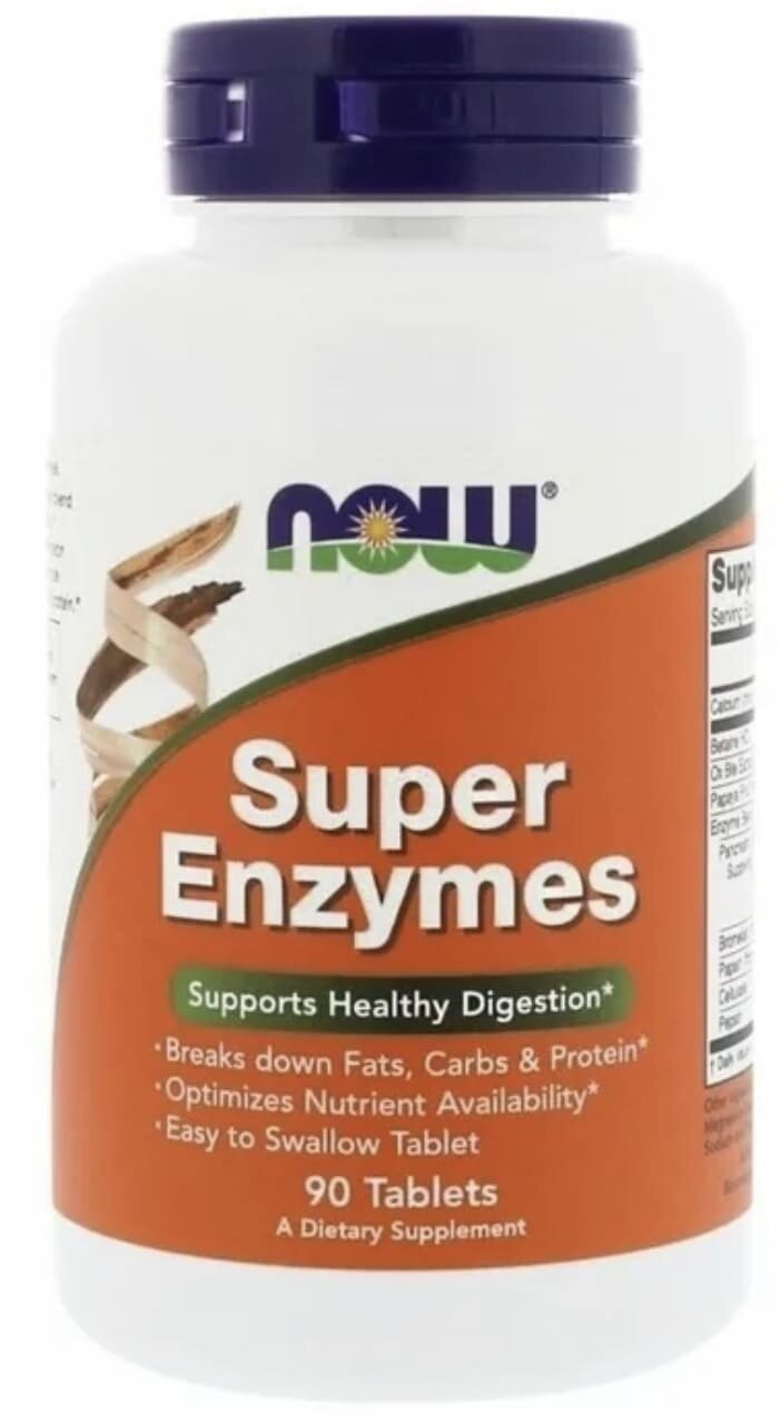 NOW Foods Super Enzymes, Супер Энзимы 90 таблеток