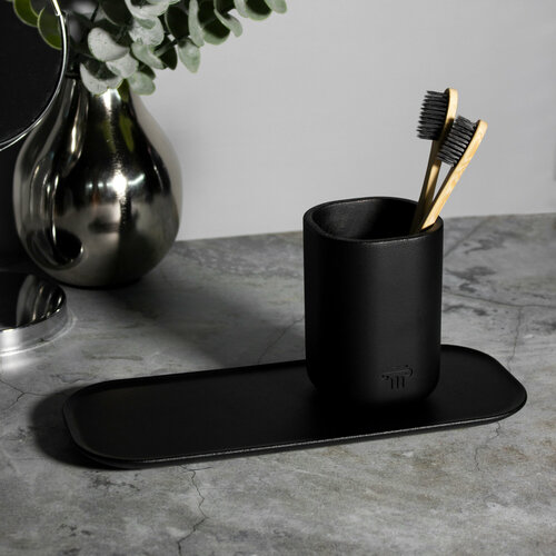 Набор аксессуаров для ванной комнаты RON, 2 предмета, черный матовый