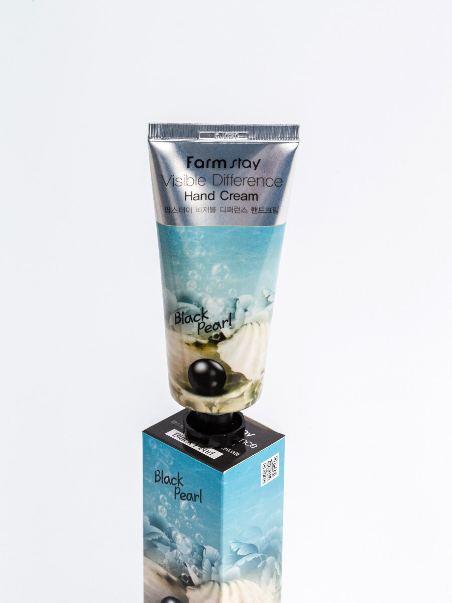 FarmStay Visible Difference Hand Cream Black Pearl Крем для ухода за кожей рук с пудрой черного жемчуга, корейская косметика. 100г