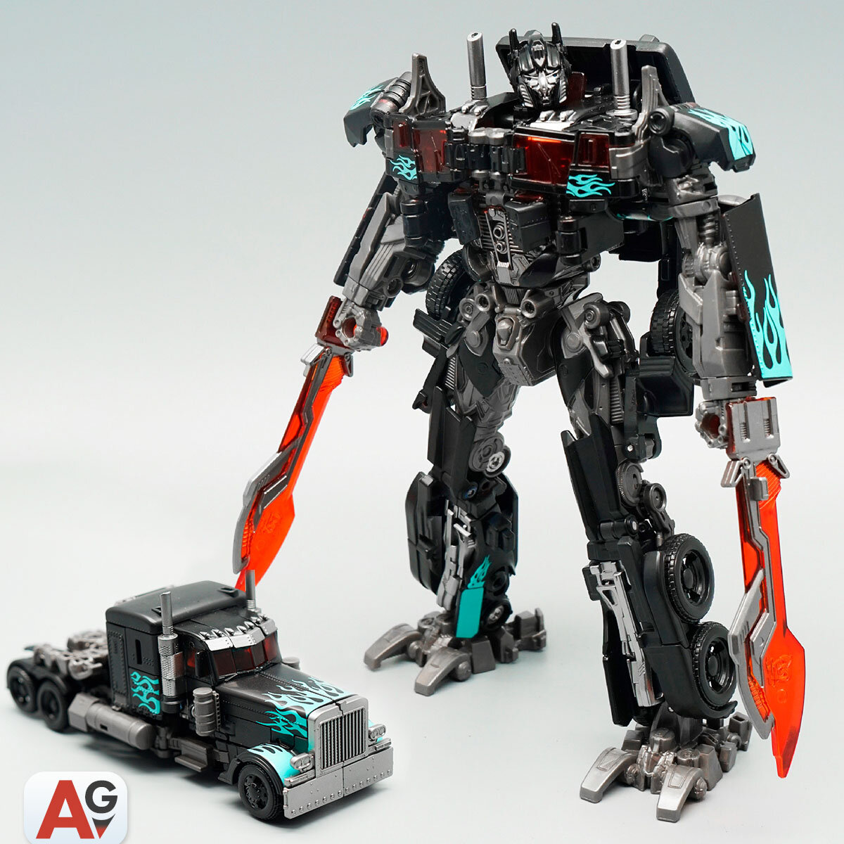Робот-трансформер Черный Оптимус Прайм (Optimus Prime) 17 см