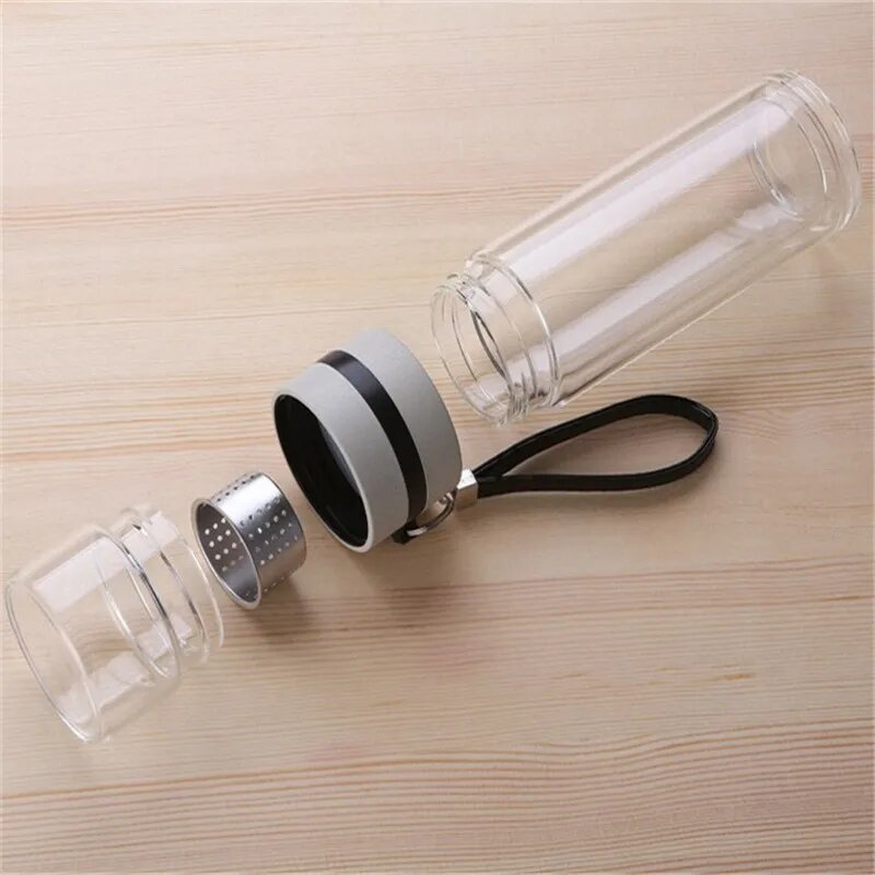 Стеклянная бутылка для чая BenRussell 300 мл, белый, 300ml — фото 1