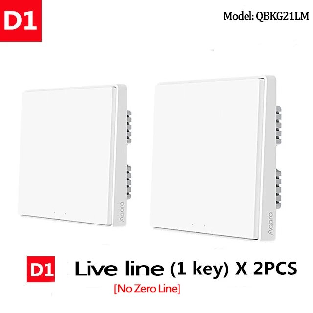 Настенный выключатель Aqara D1, D1 No Neutral 1KX2