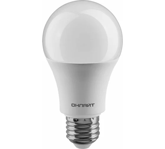 Лампа светодиодная Онлайт A60, 15Вт, E27, 2700K, теплый белый свет
