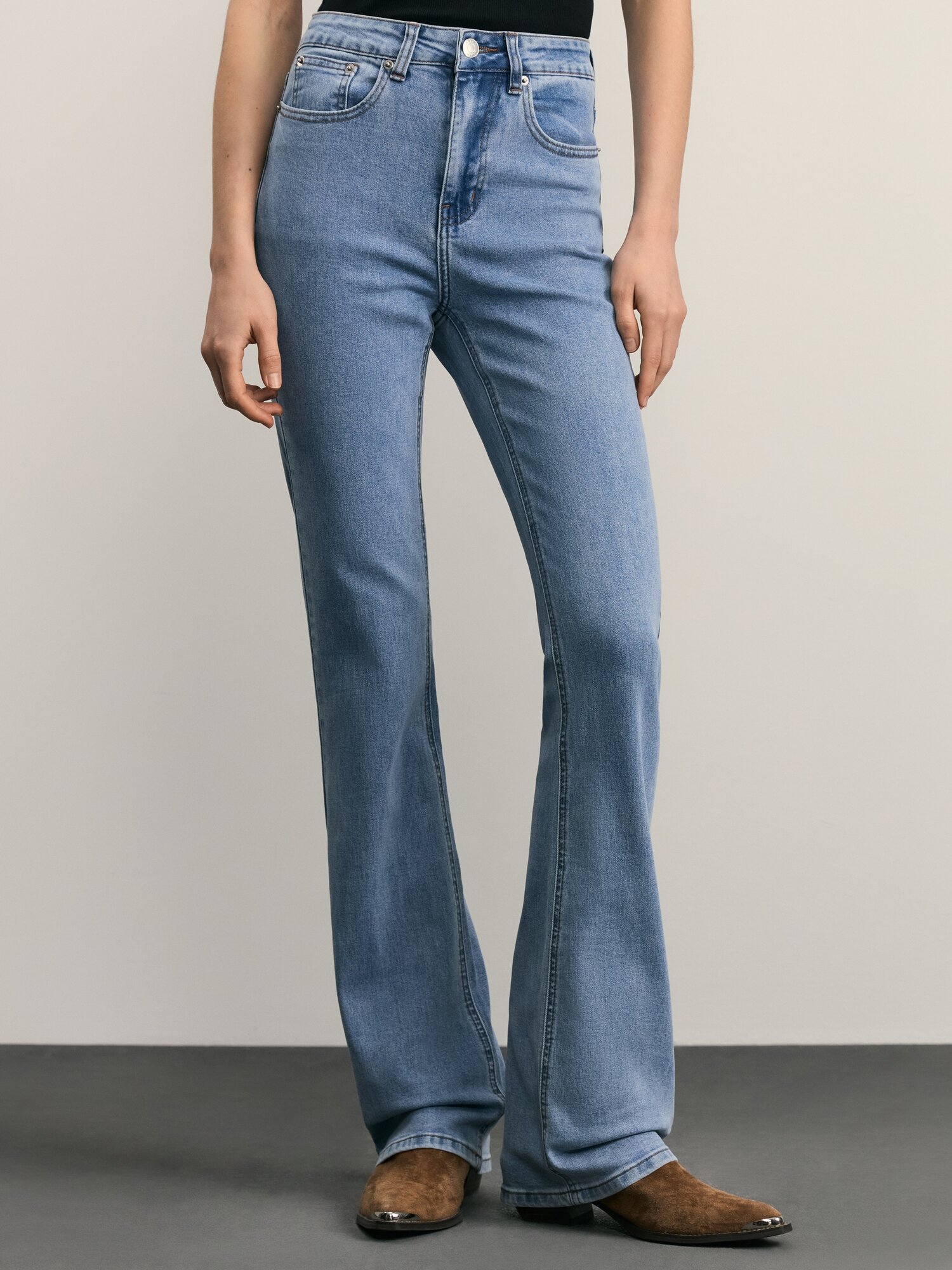 Джинсы буткат Zarina bootcut, размер XL (RU 50)/164, голубой индиго — фото 1