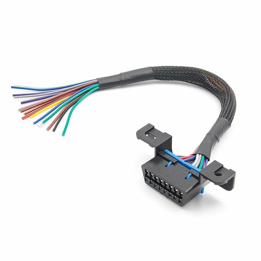 Разъем OBD2 16-пин Female с фиксированным проводом 30 см